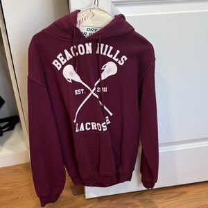 Gildan Maroon Beacon Hills Lacrosse Hoodie
